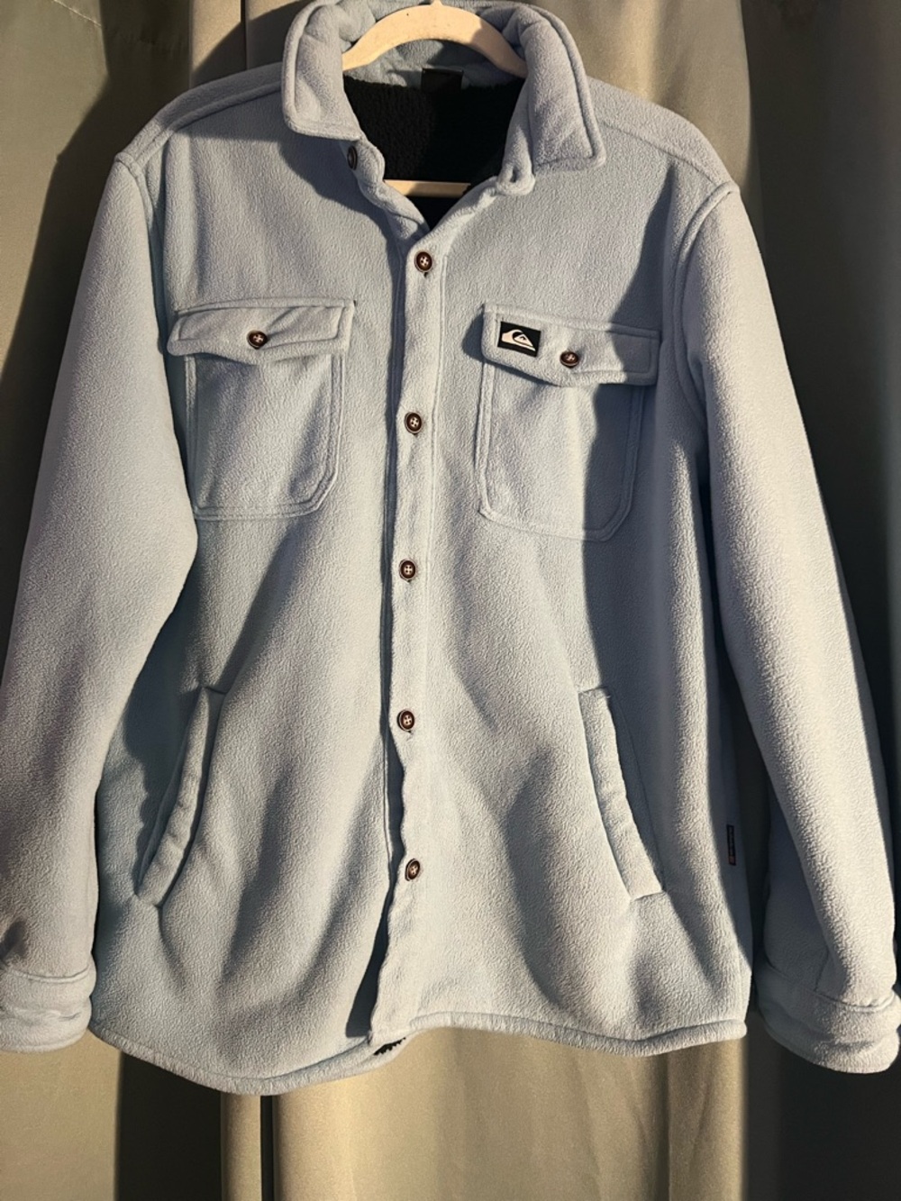Quiksilver Men’s Light Blue Fleece Shirt Jacket L